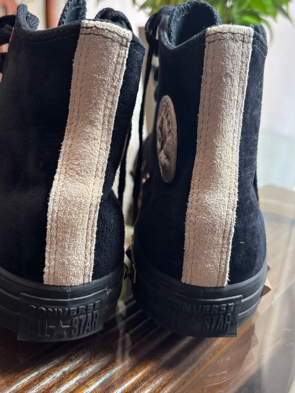Converse Chuck Taylor All Star Black Leather High Top Lace-Up Sneakers 161273C - Picture 12 of 13